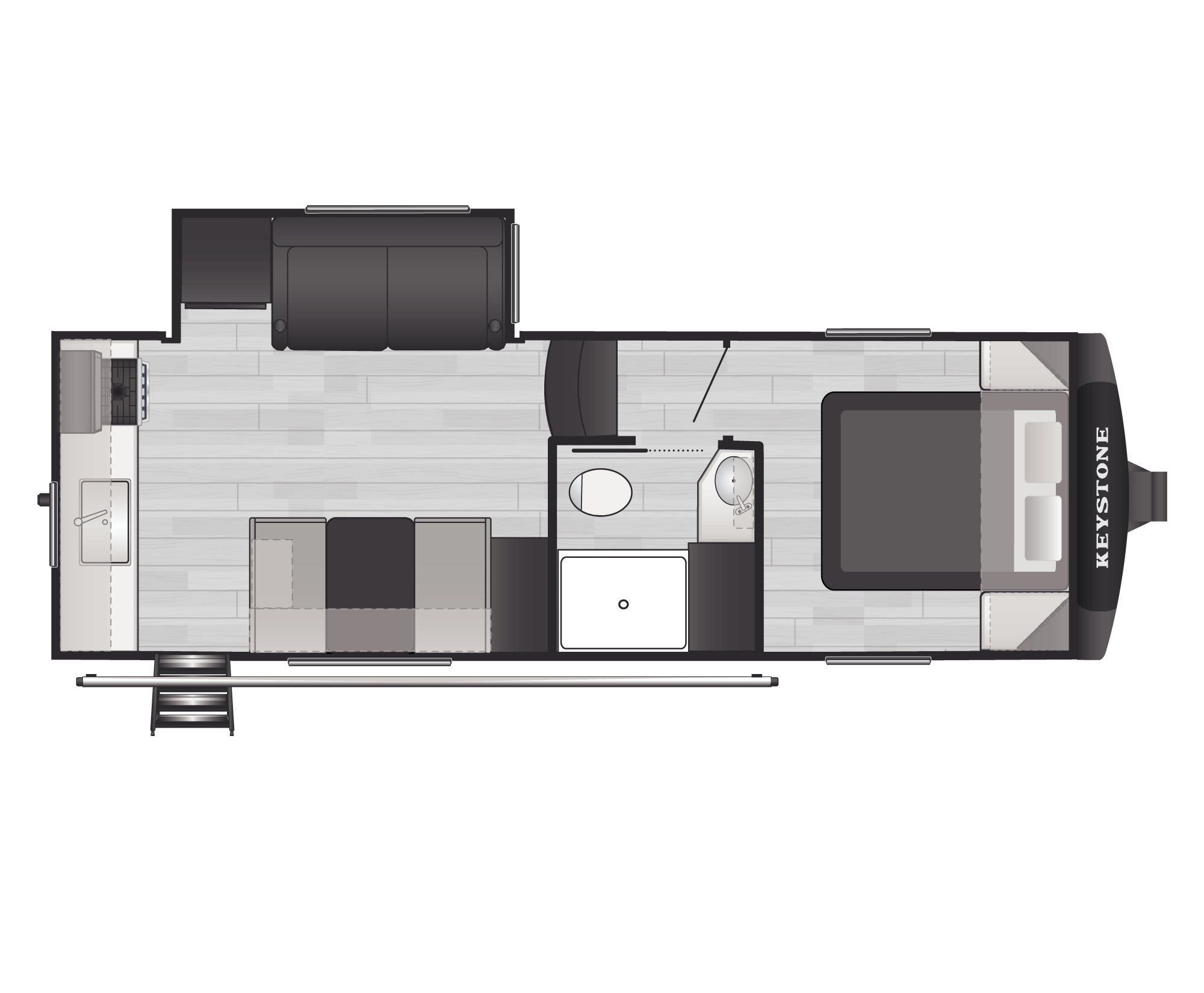 Floorplan of RV model 2100RK