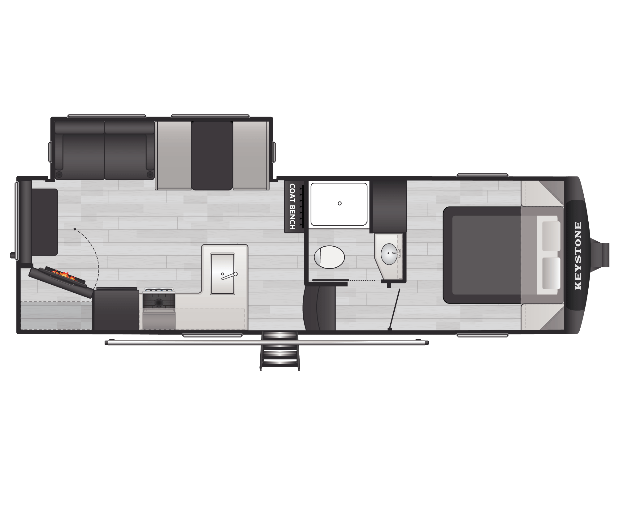 Floorplan of RV model 2400RE