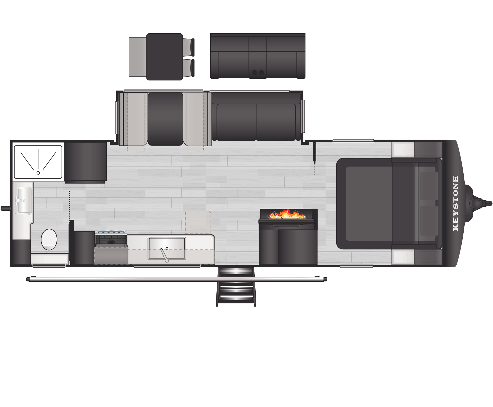 Floorplan of RV model 26LBWE