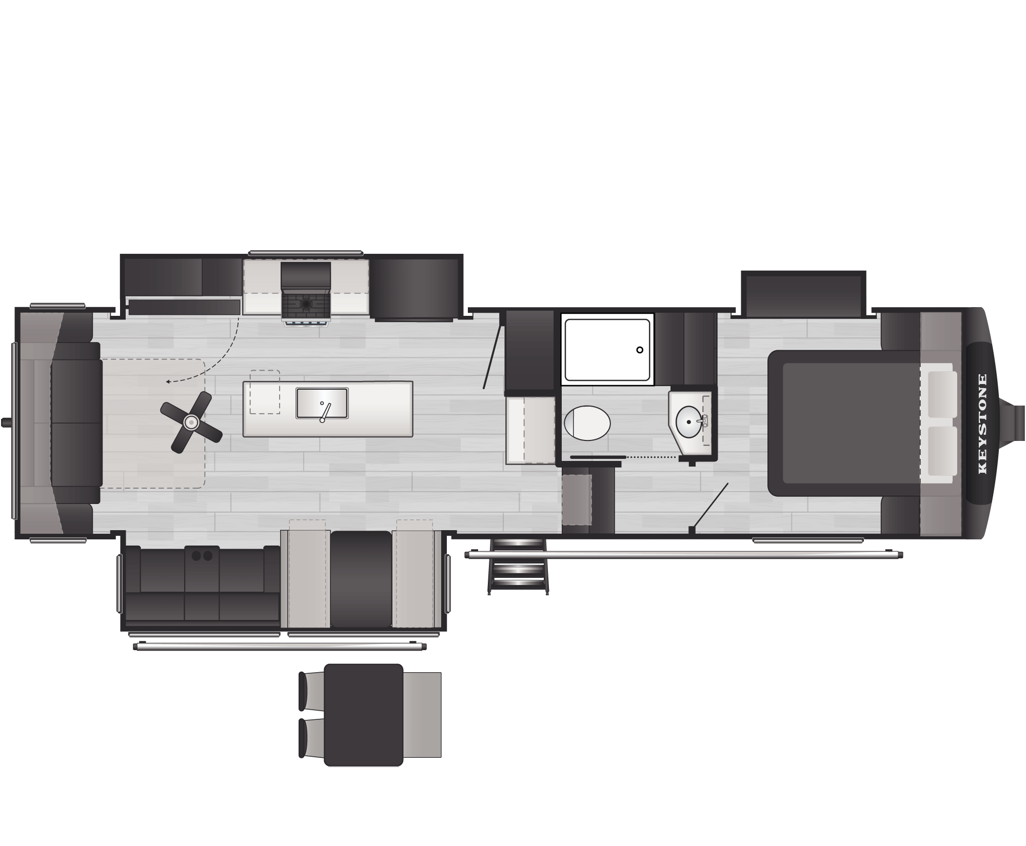 Floorplan of RV model 290RLS