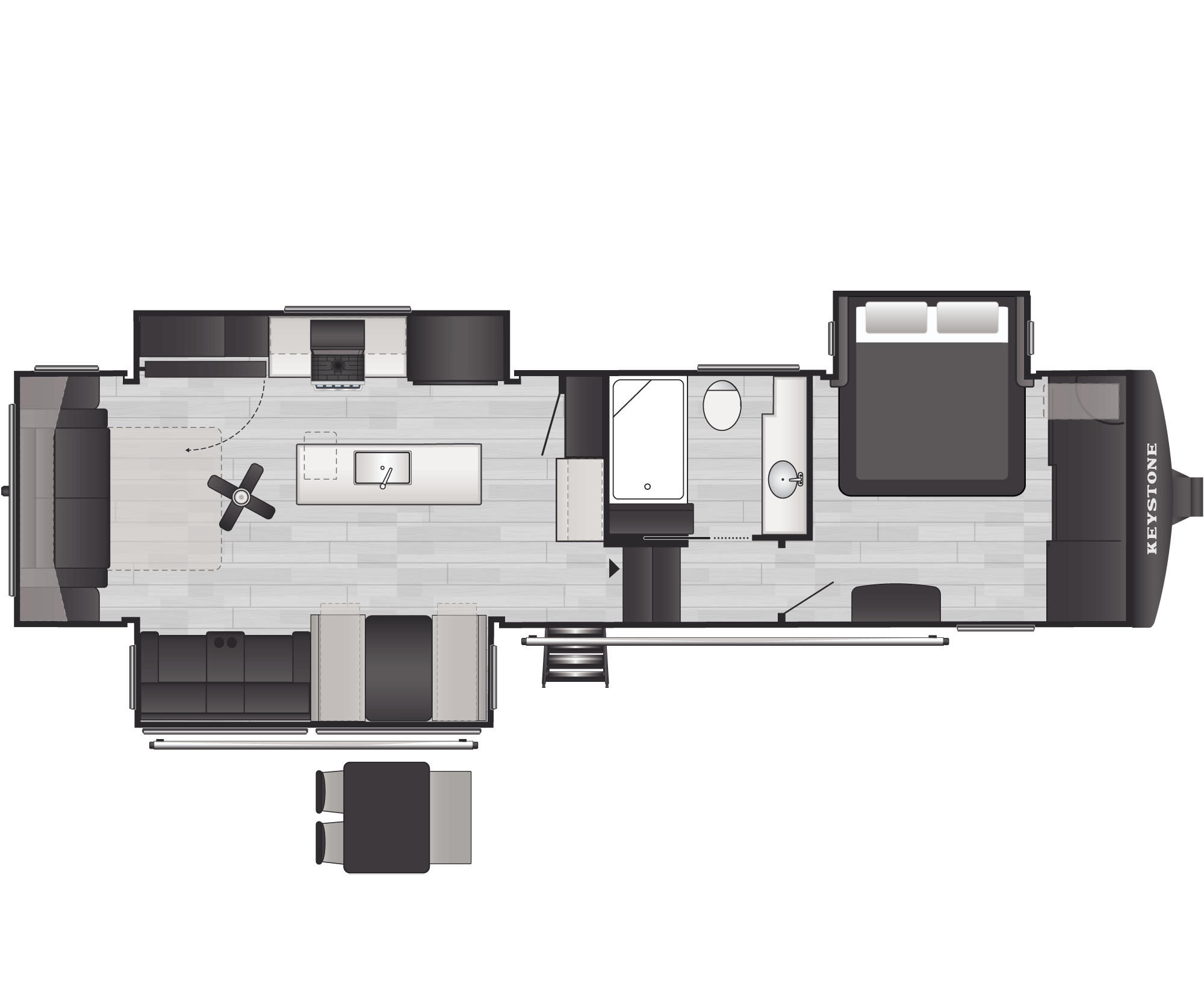 Floorplan of RV model 316RLS