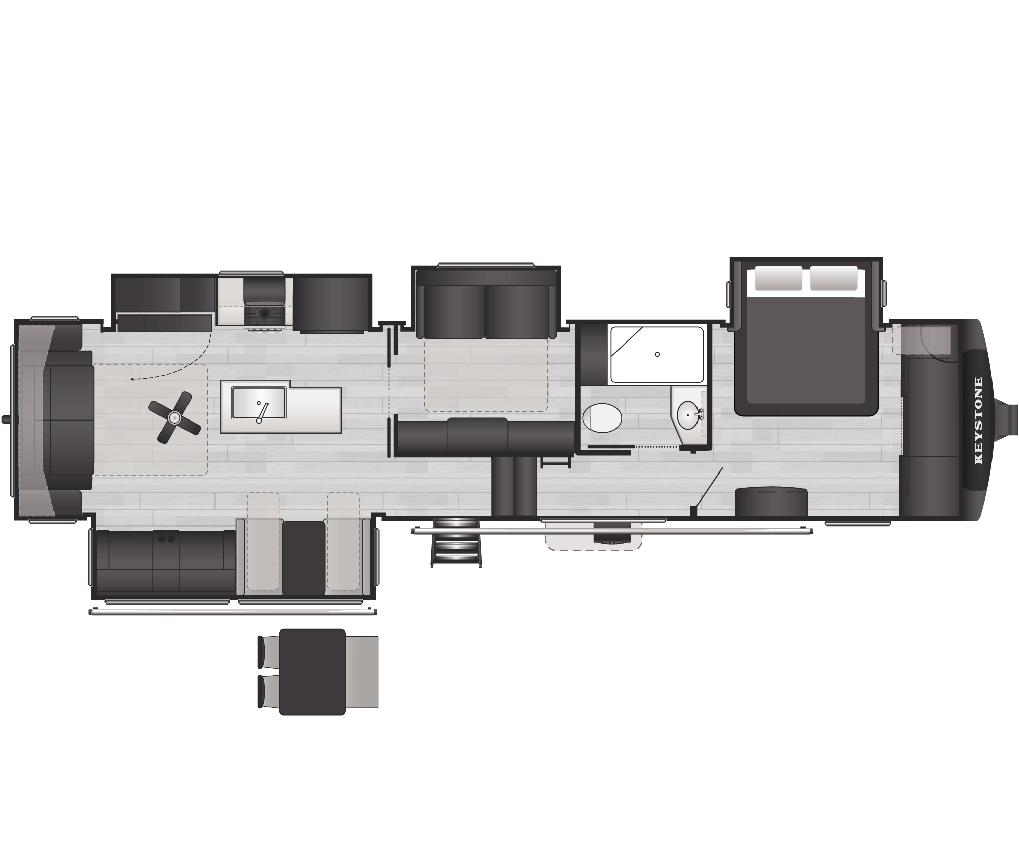 Floorplan of RV model 360MBI