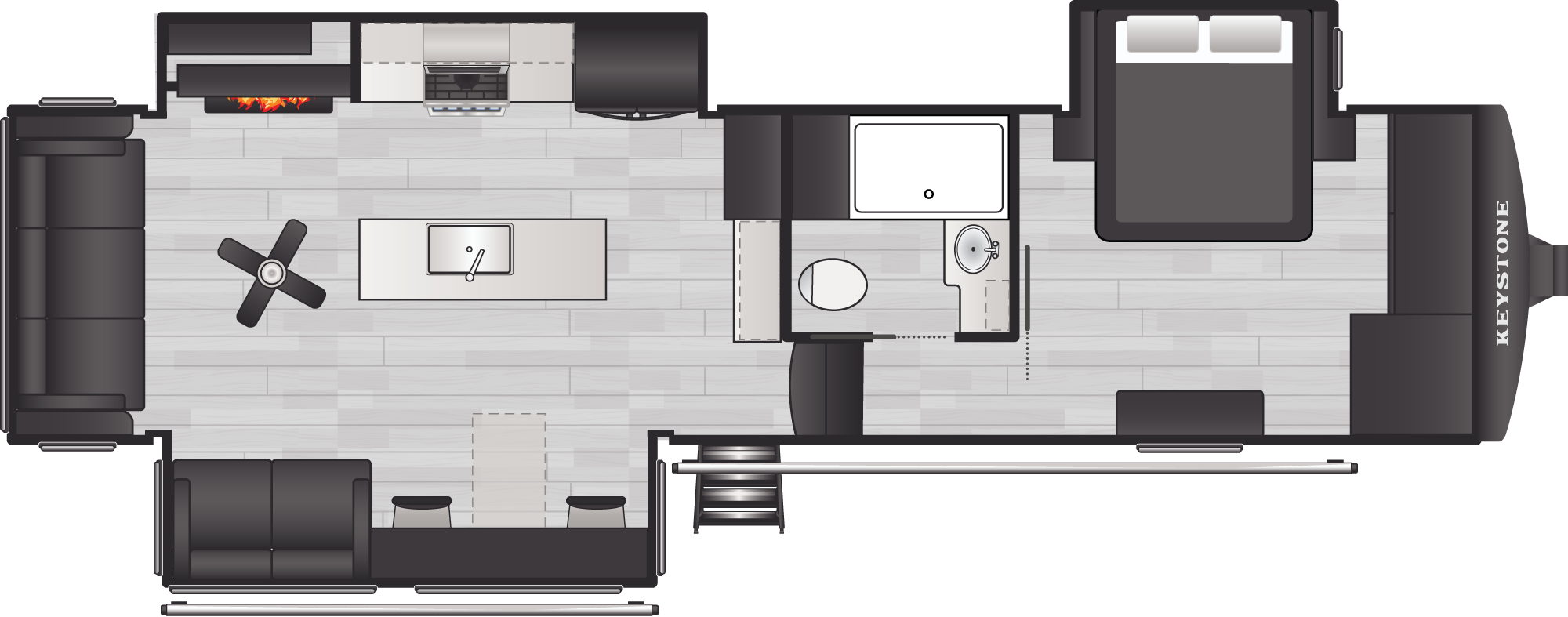 Floorplan of RV model 290RL