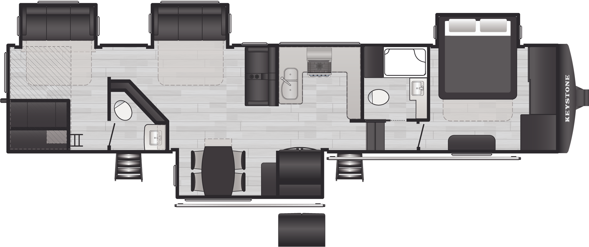 Floorplan of RV model 380LT