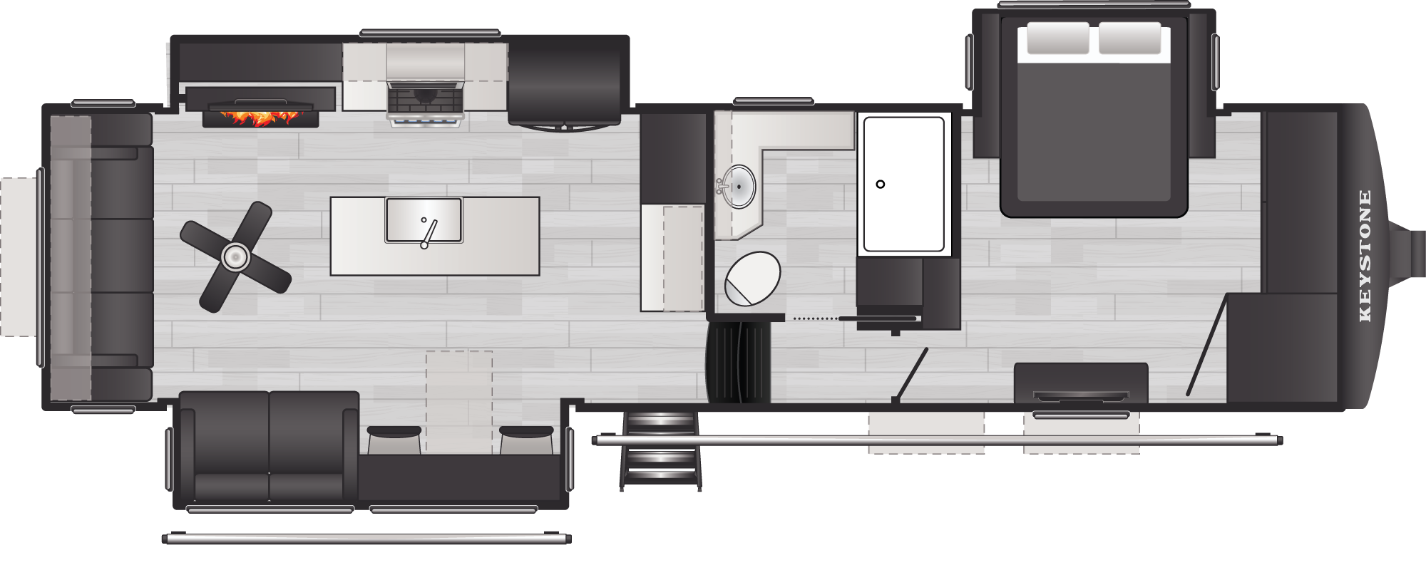 Floorplan of RV model 3100RL