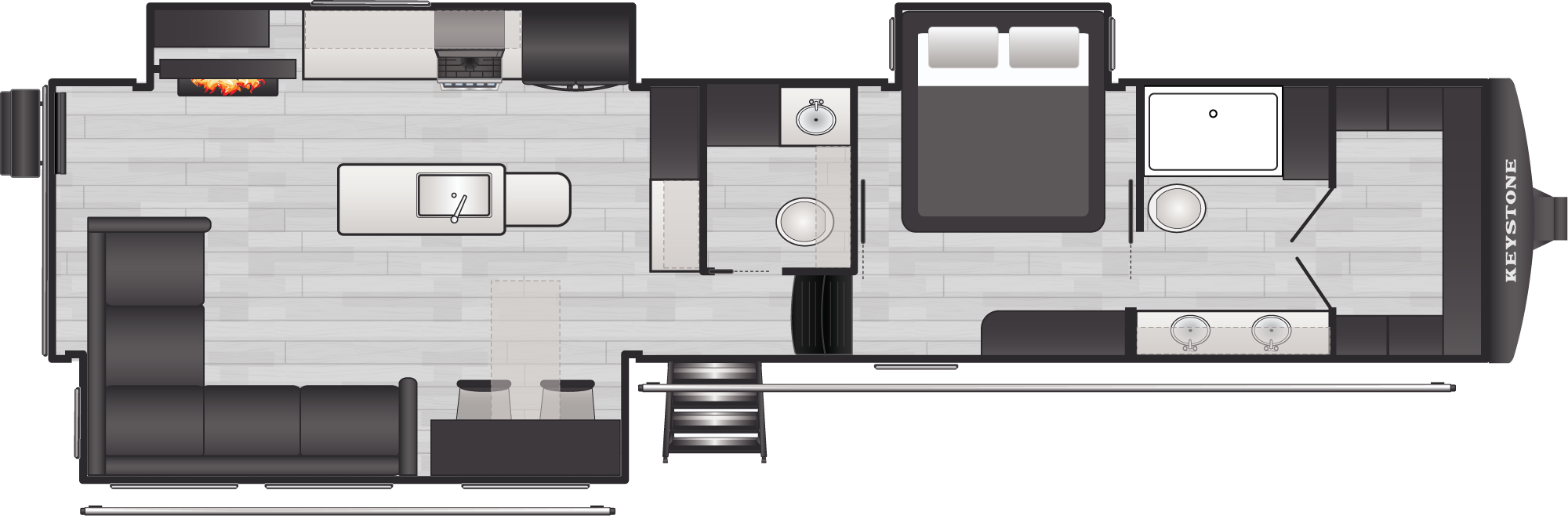 Floorplan of RV model 3640RLP