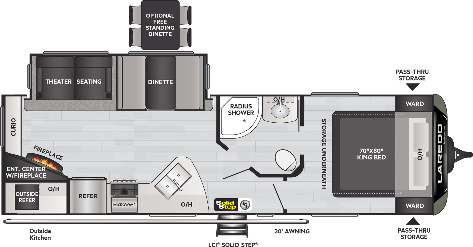 2021 Keystone Laredo 287RL floorplan diagram
