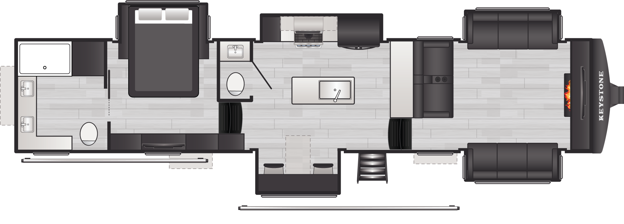 Floorplan of RV model 3800FL
