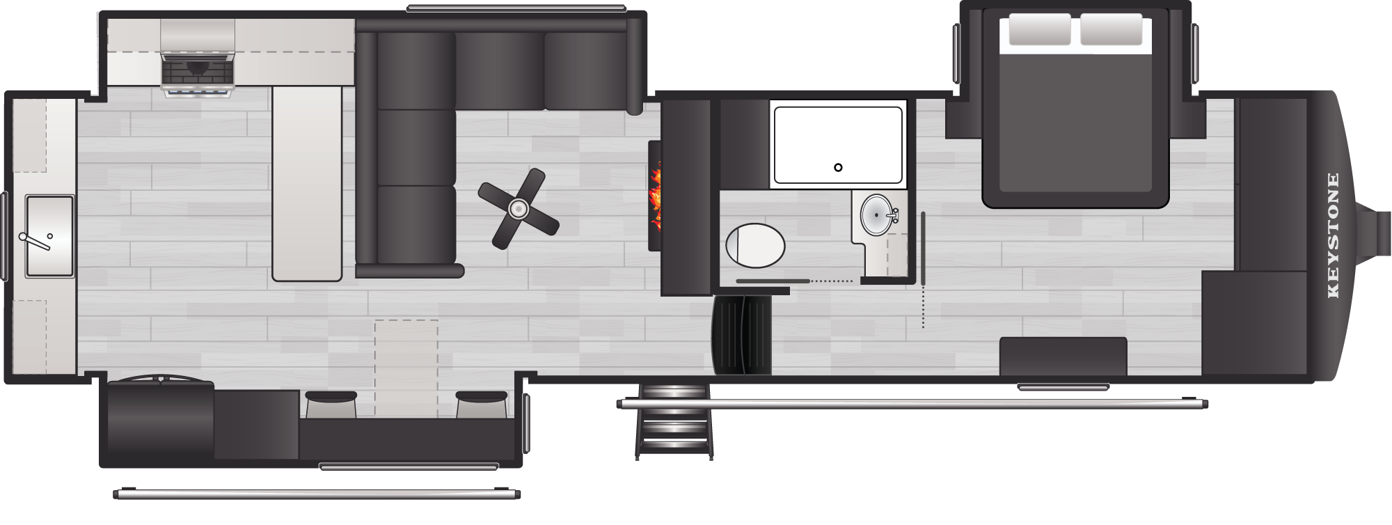 Floorplan of RV model 300RK