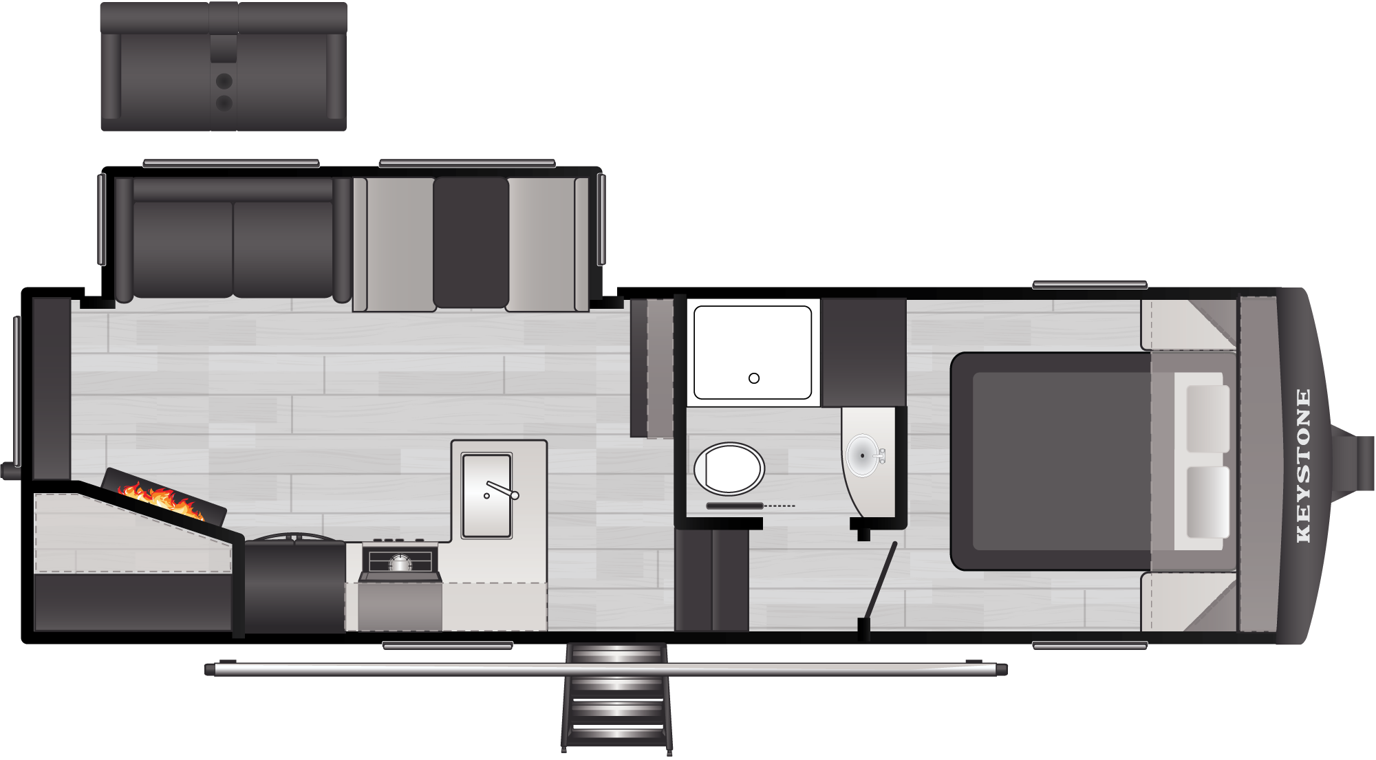 Floorplan of RV model 24SRE
