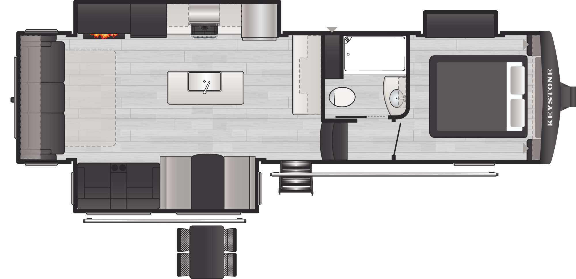 Floorplan of RV model 292SLRL