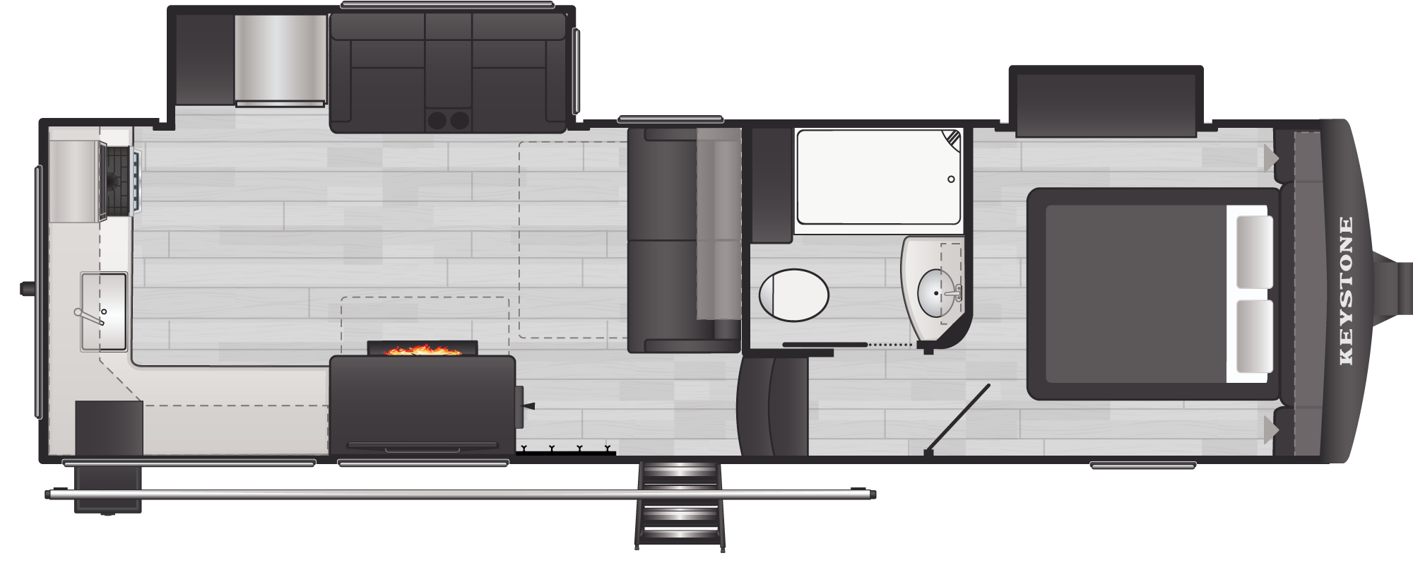 Floorplan of RV model 260SLCL