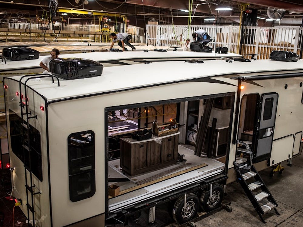 Montana fifth wheel on the production line