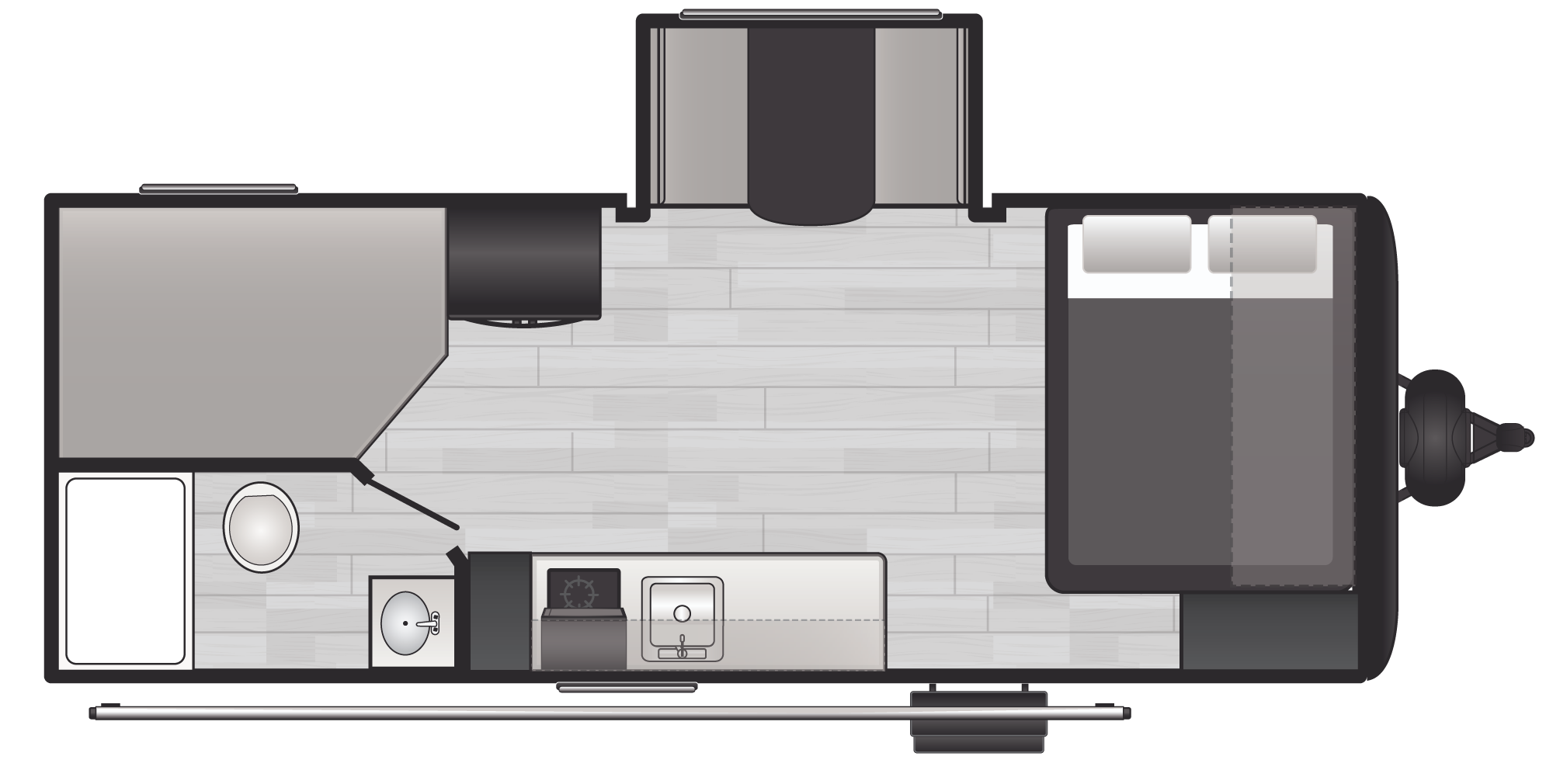 Floorplan of RV model 19B