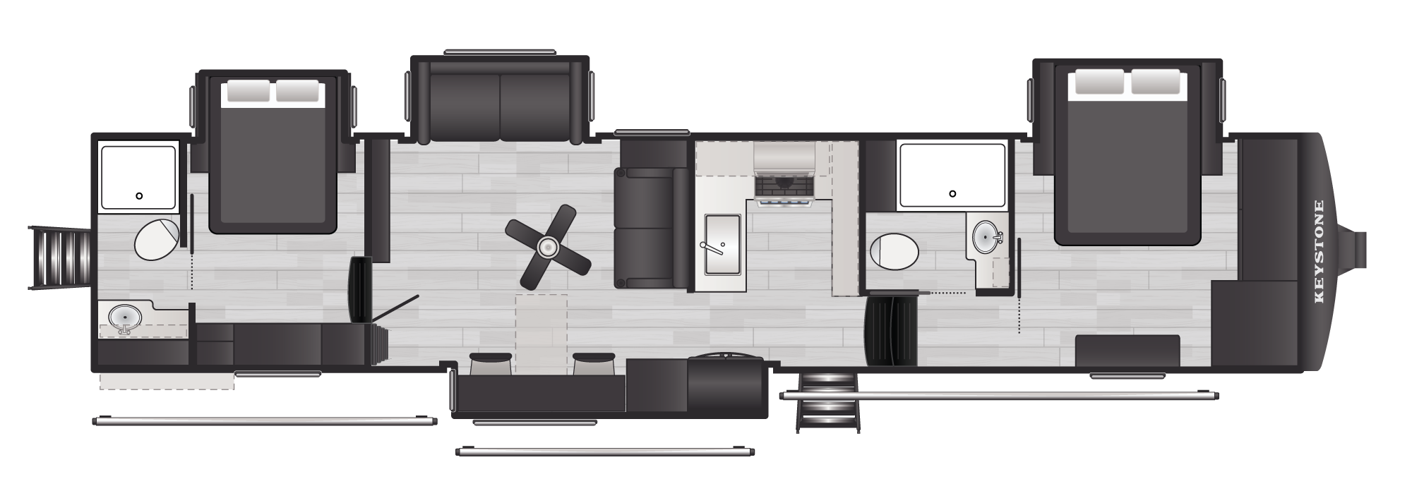 Floorplan of RV model 391TB