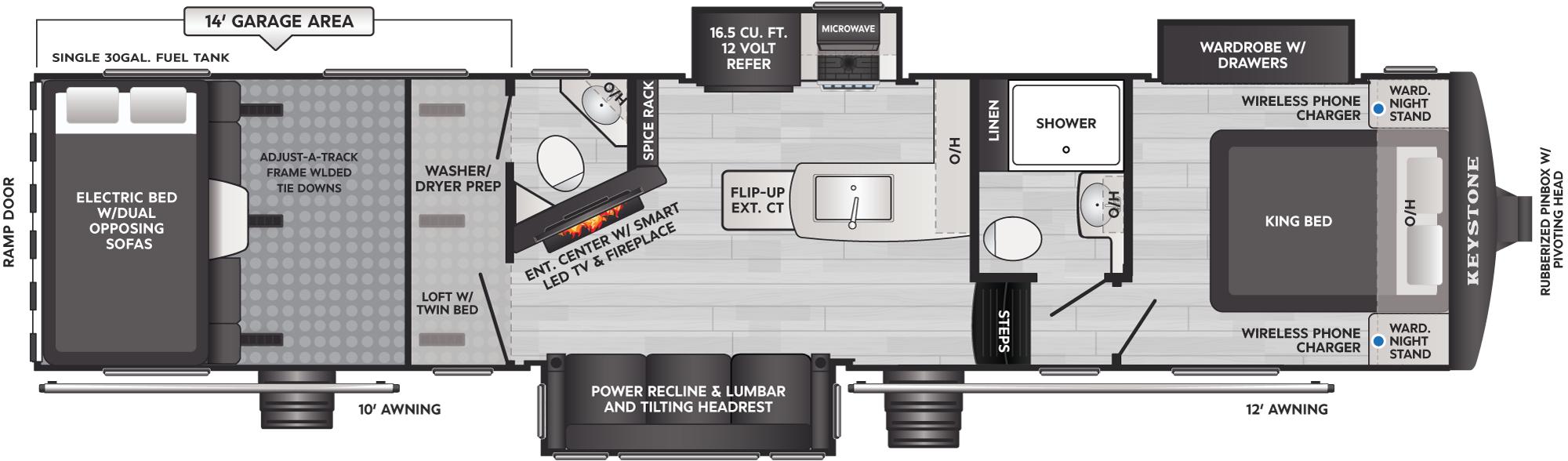 2027 Keystone Carbon 368 floorplan diagram