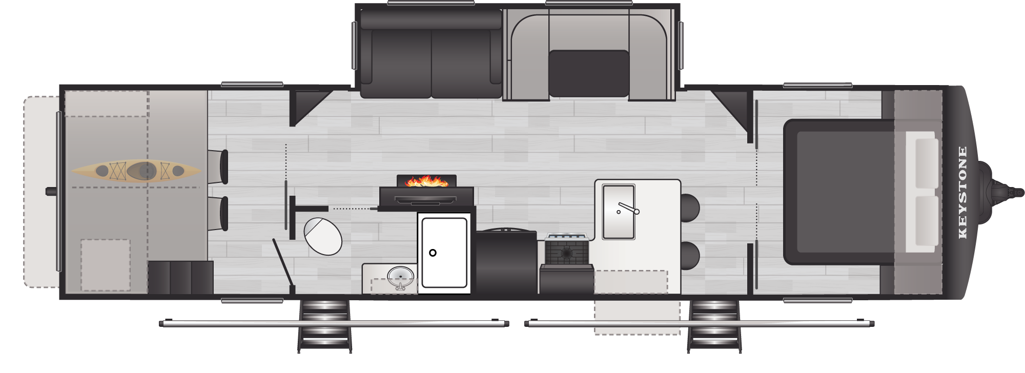 Floorplan of RV model 331WFA