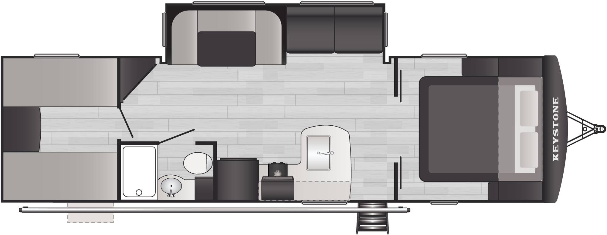 Floorplan of RV model 28QBCWE
