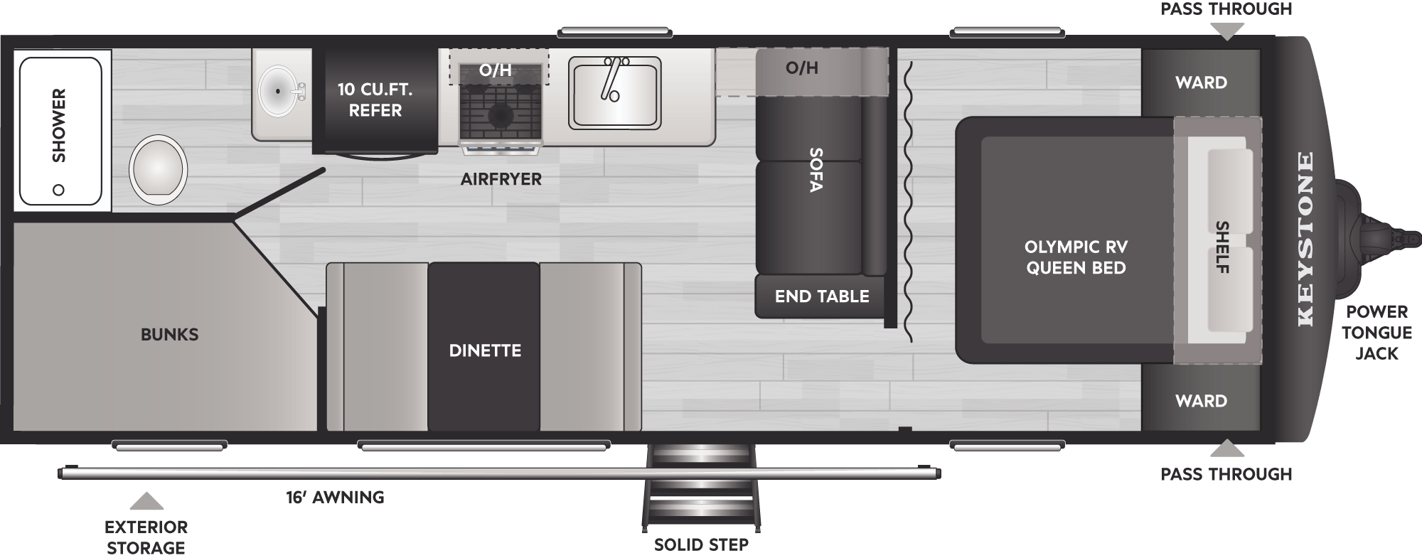 Floorplan of RV model 230BHWE