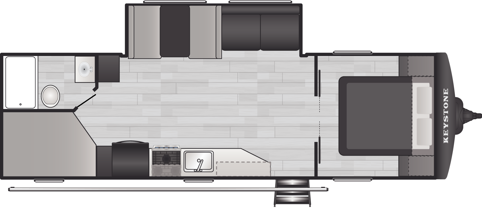 Floorplan of RV model 262BHSWE