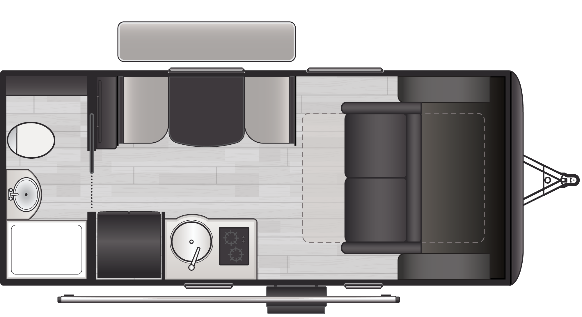 Floorplan of RV model 15RB