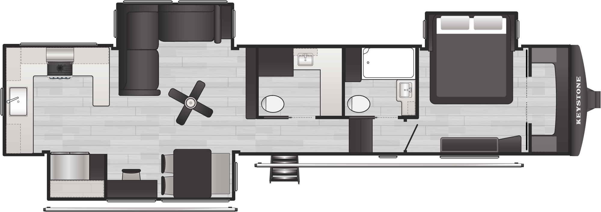 Floorplan of RV model 3850RK
