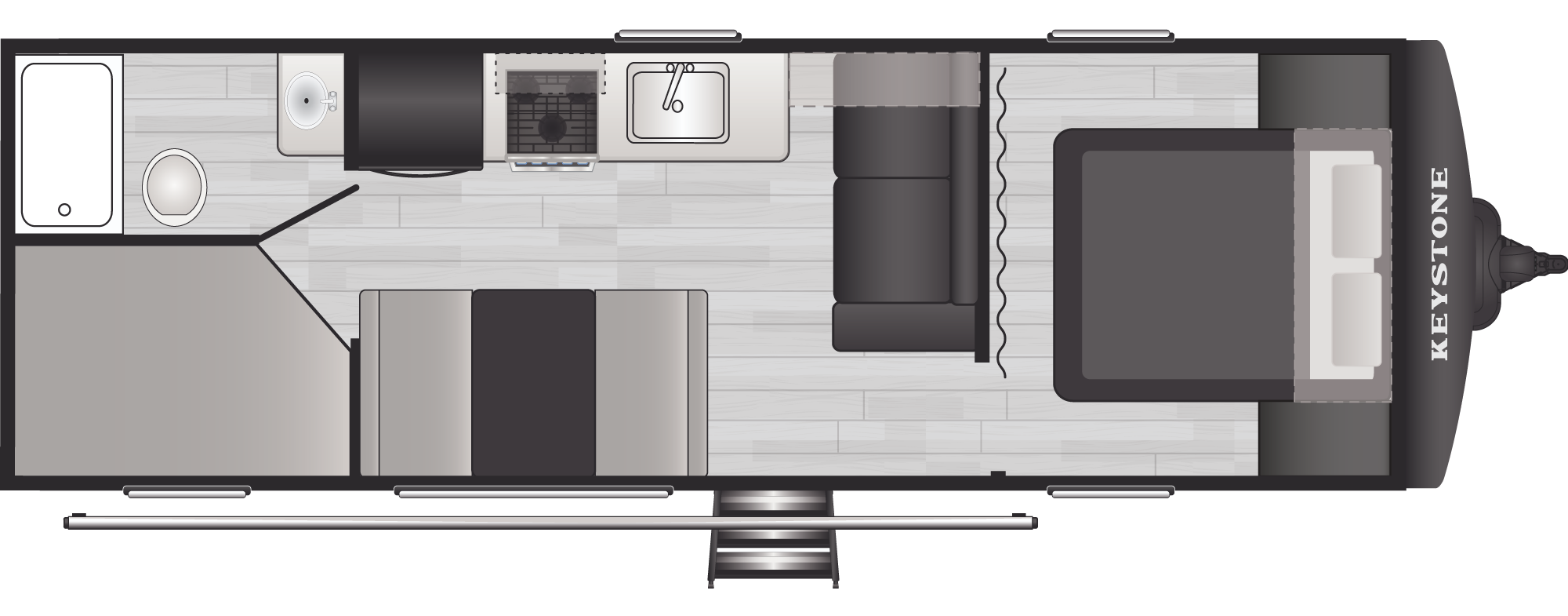 Floorplan of RV model 2300BHWE