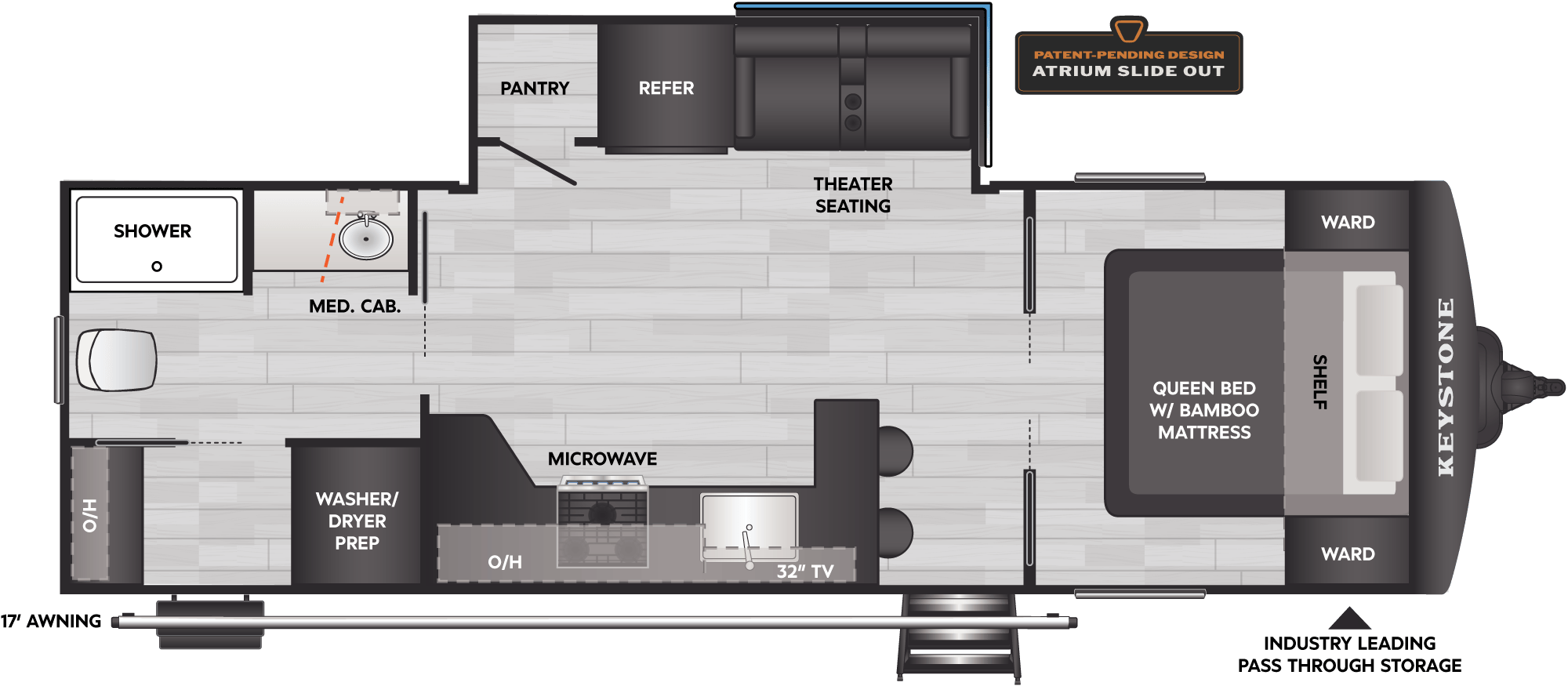 Floorplan of RV model 25MAX