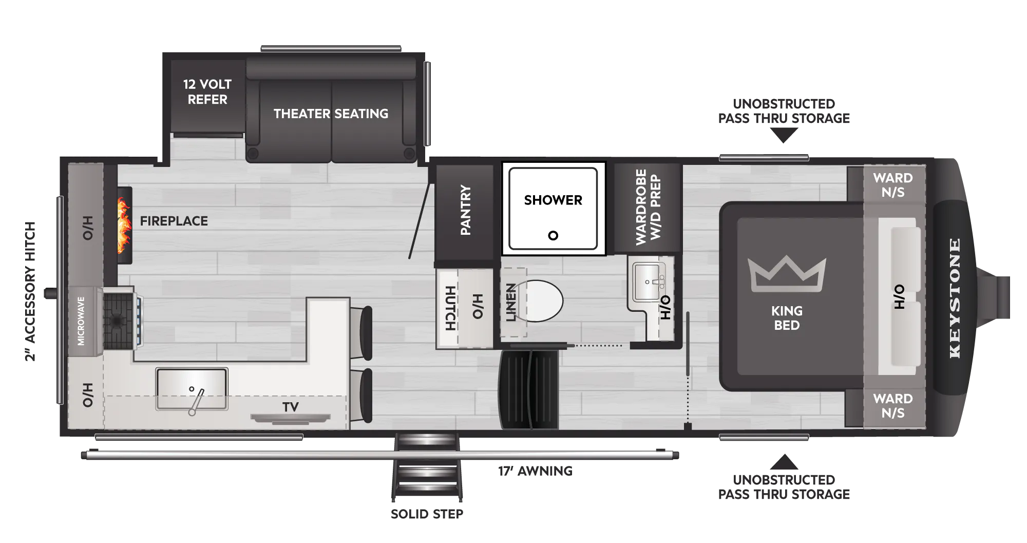2027 Keystone Cougar Sport 2100ML floor plan diagram — Rear Kitchen, sleeps 4