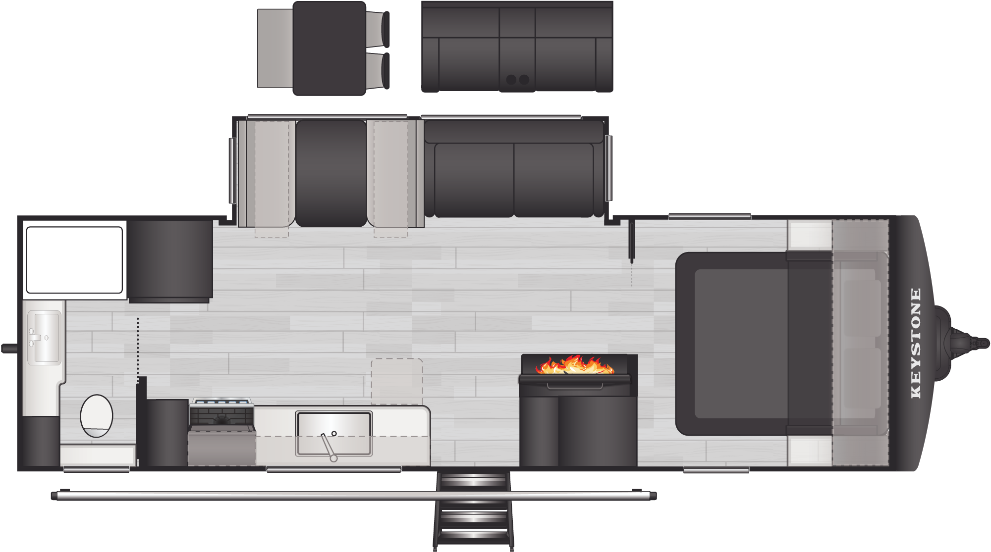 Floorplan of RV model 26LBW