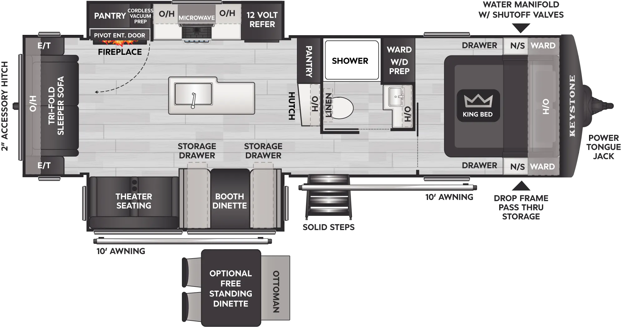 Floorplan of RV model 29RLWE