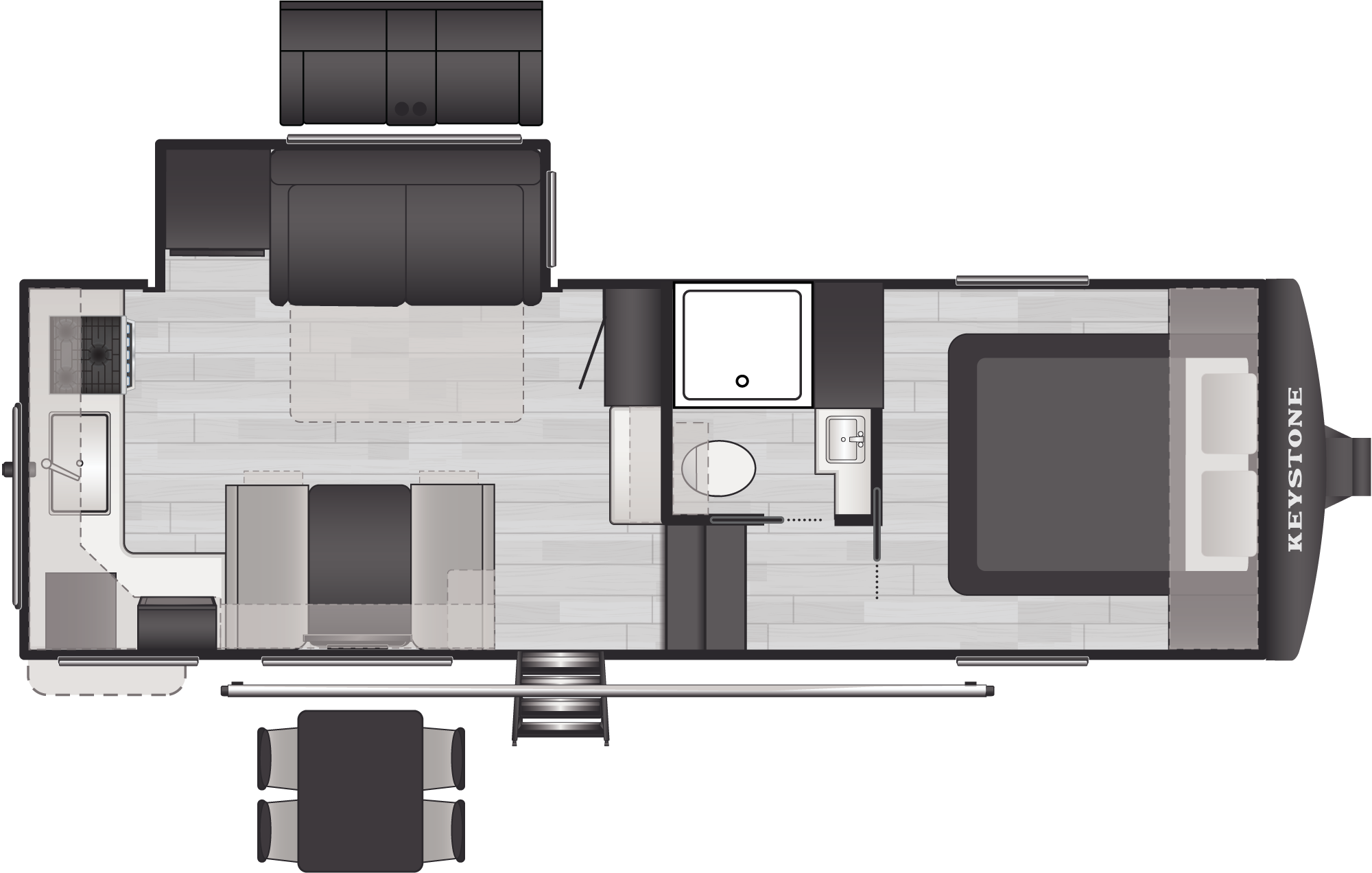 Floorplan of RV model 23MLE