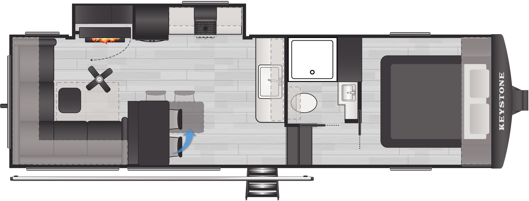 Floorplan of RV model 26RES