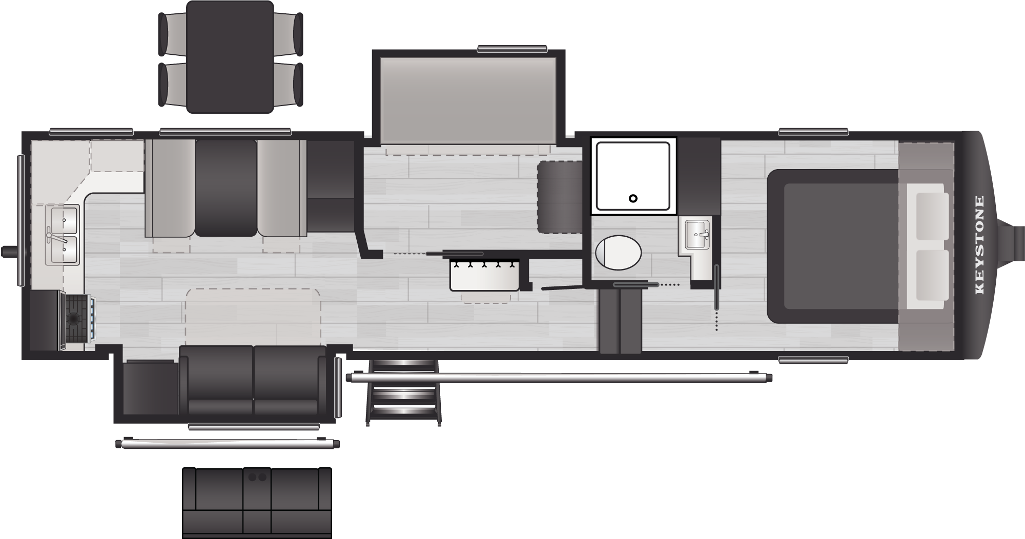 Floorplan of RV model 29MBD