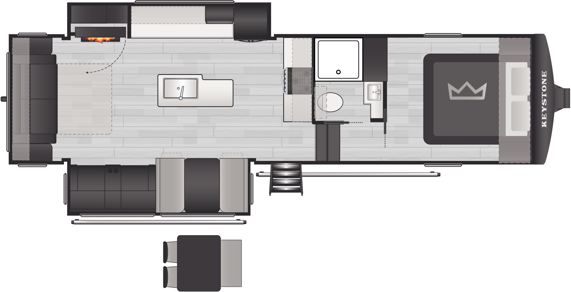 Floorplan of RV model 28RLI