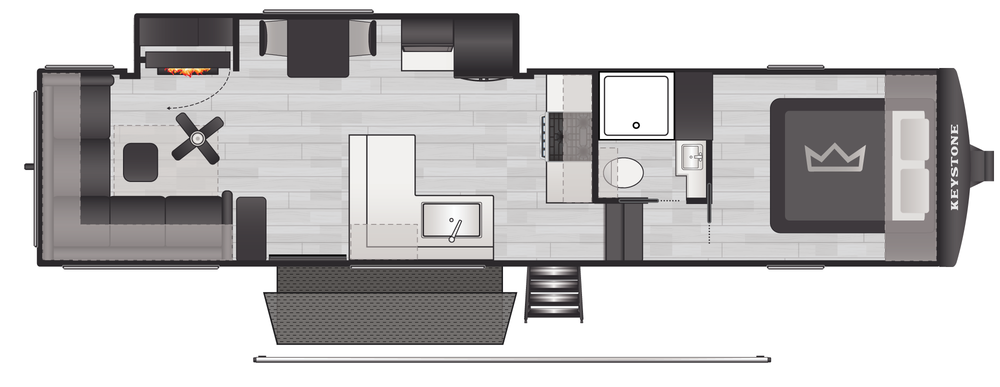 Floorplan of RV model 30REP