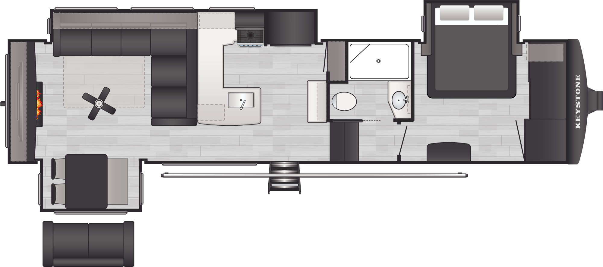 Floorplan of RV model 320RDS