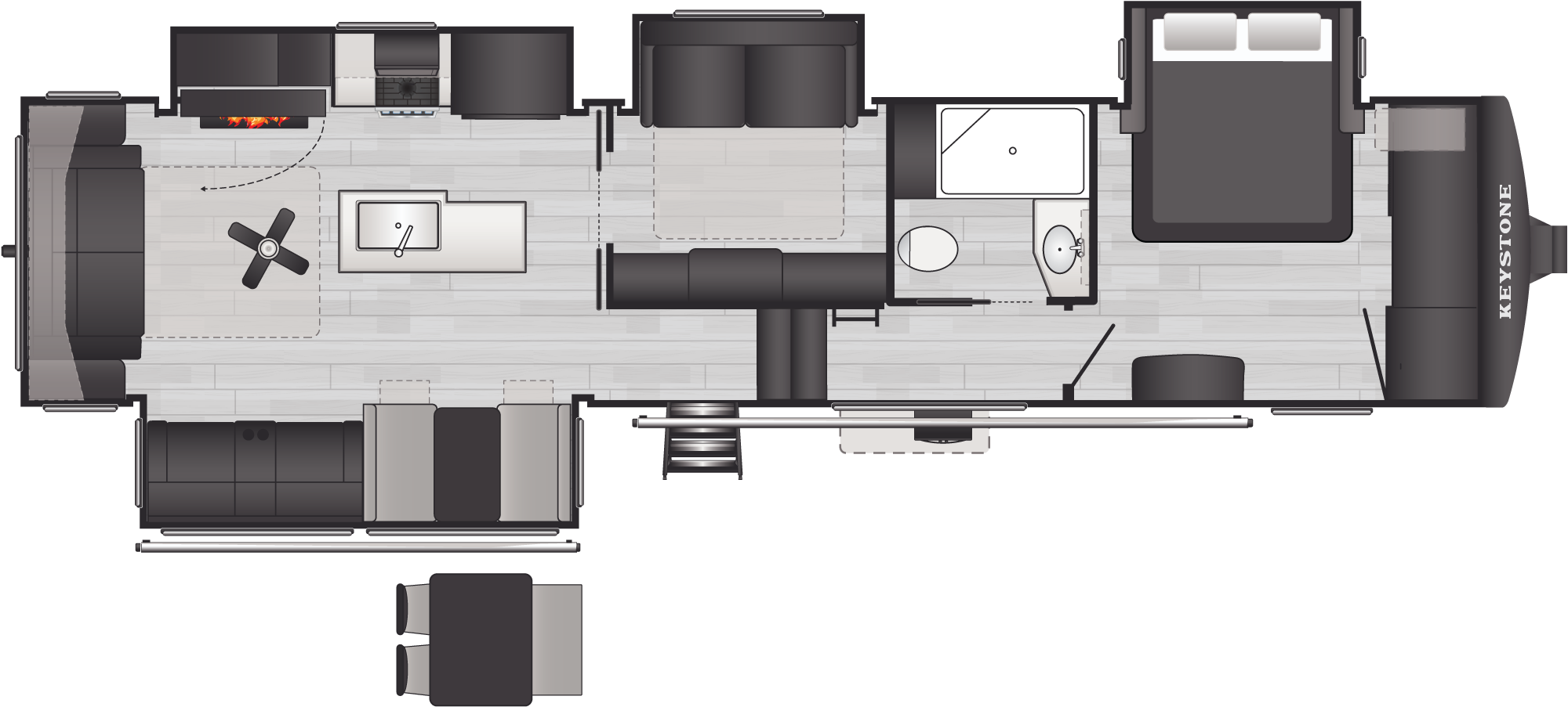 Floorplan of RV model 360MBI