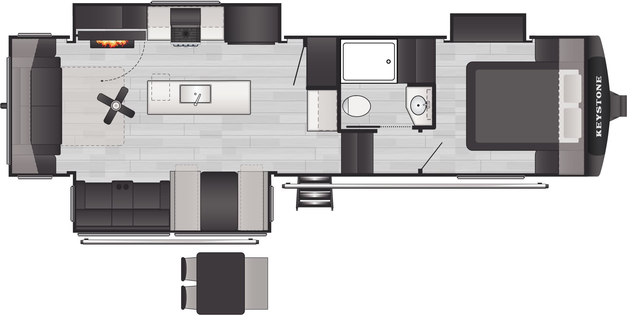 Floorplan of RV model 290RLS