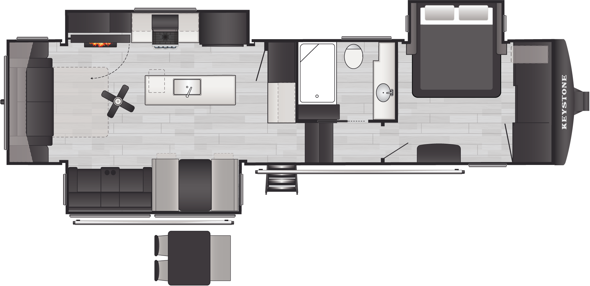 Floorplan of RV model 316RLS