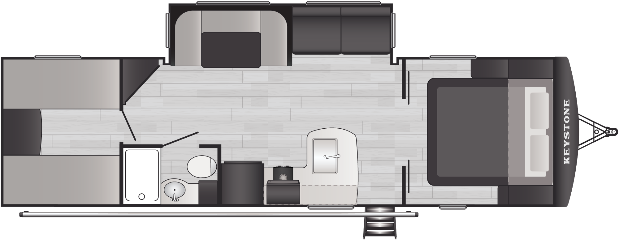 Floorplan of RV model 284QBCWE