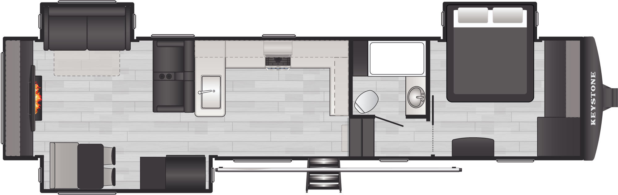 Floorplan of RV model 3520RDS