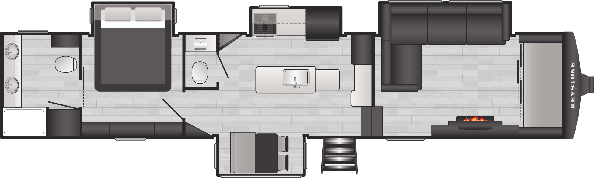 Floorplan of RV model 3800FLB