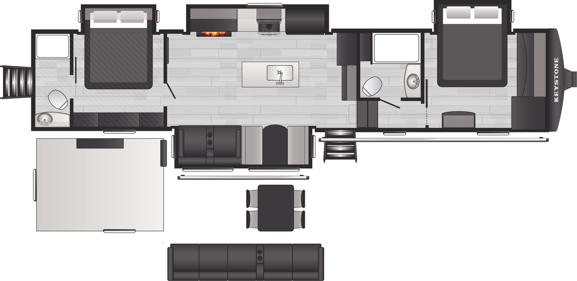 Floorplan of RV model 3920DSL
