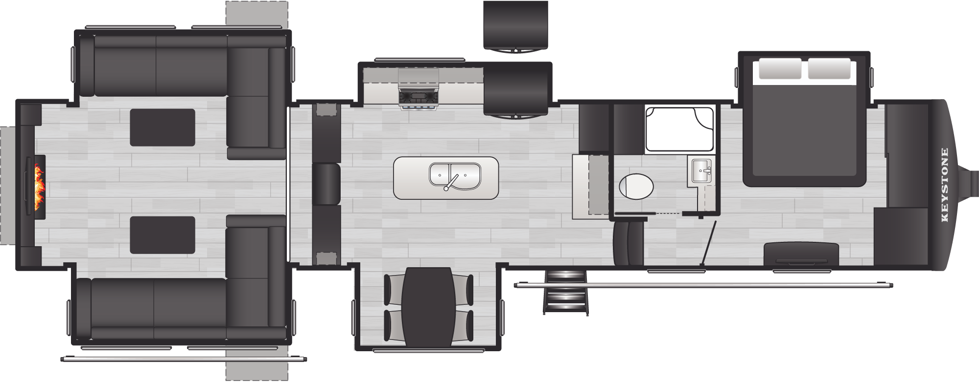Floorplan of RV model 381DL