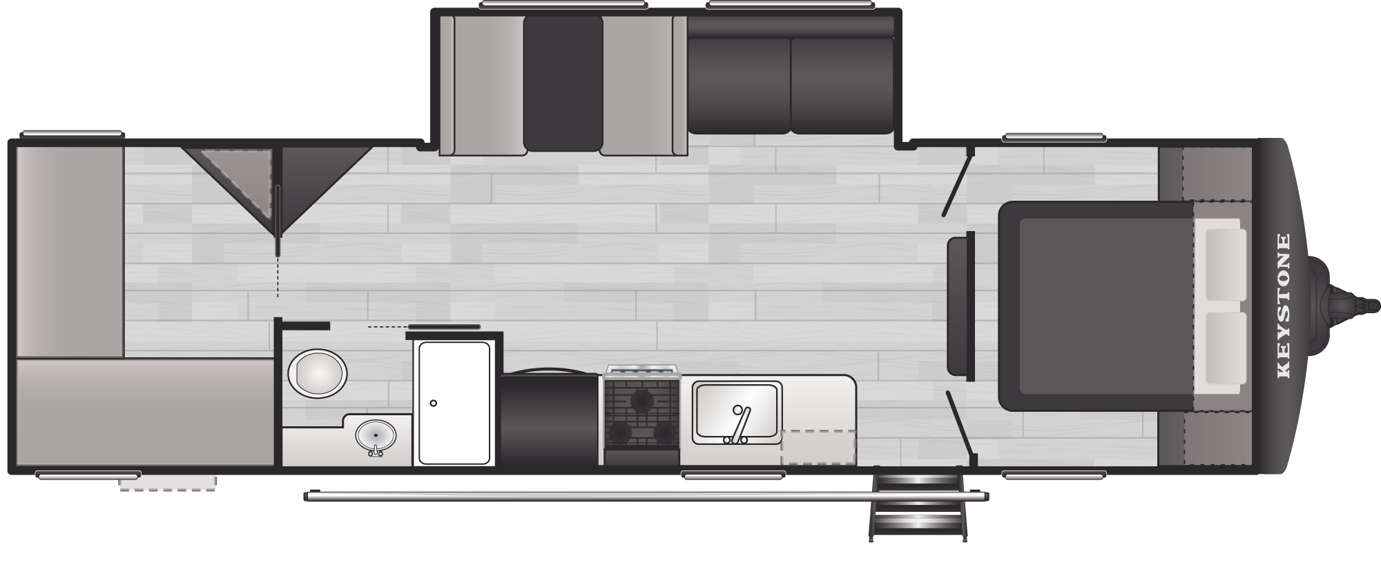 Floorplan of RV model 288BRSWE