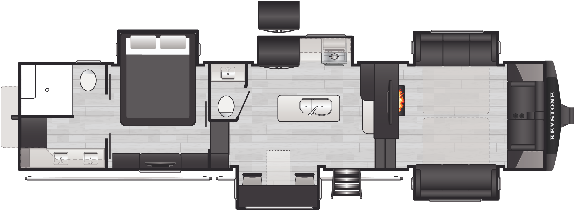 Floorplan of RV model 3710FL