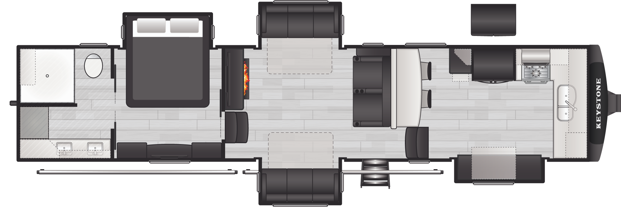 Floorplan of RV model 3820FK