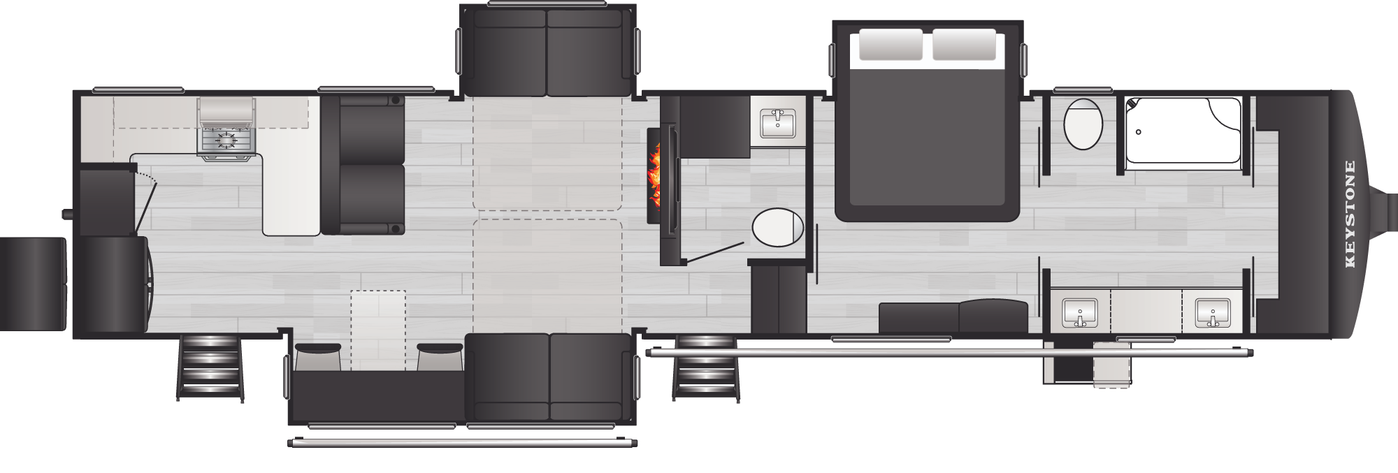 Floorplan of RV model 3910RK