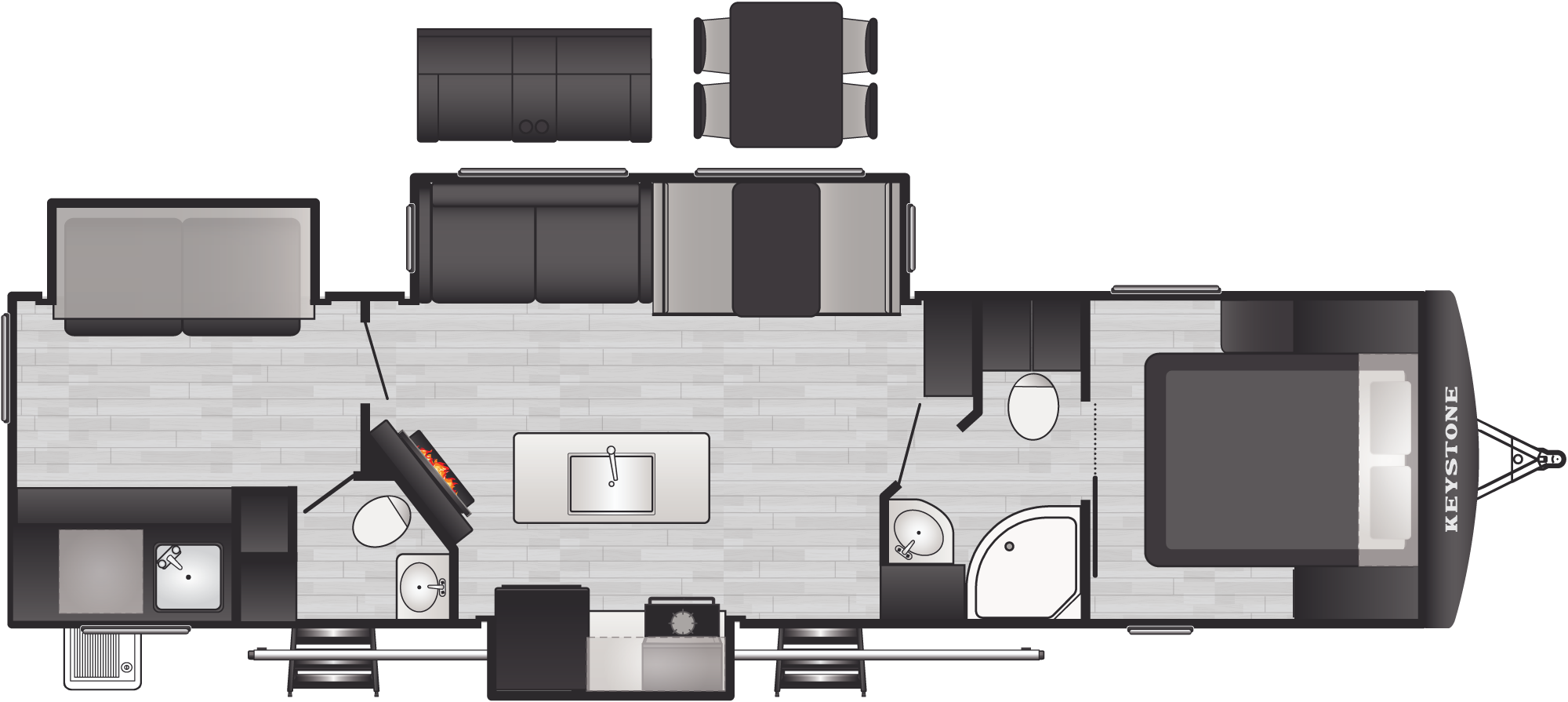 Floorplan of RV model 330BKQ